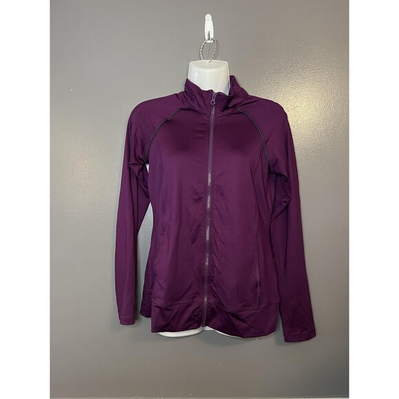 Danskin Now Jacket Womens Extra Small Purple Full Zip Athletic Semi-Fitted Yoga - Picture 1 of 6